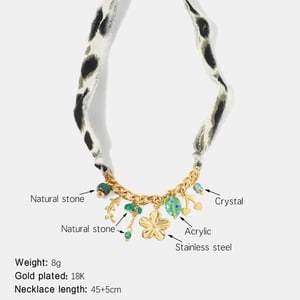 Flower Cherry Stainless Steel  Gold Color  Pendant Necklace h5