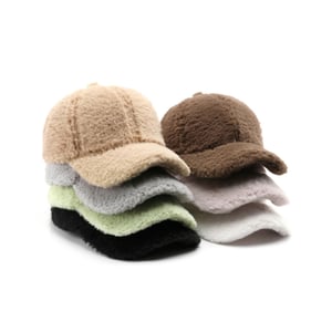 1 Piece Casual Solid Color Plush Baseball Cap h5 Picture2