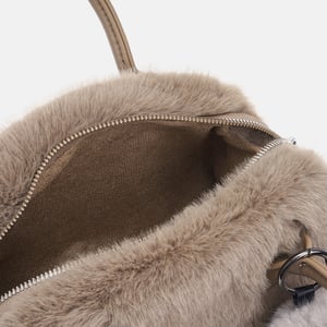 1 Piece  Sweet Cute Furry Rabbit  Solid Color Women's Handbags h5 Picture3