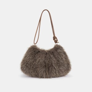 1 Piece Strap Knot Furry Solid Color Women's Shoulder Bags h5 Picture2