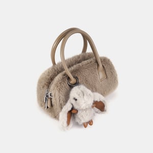 1 Piece  Sweet Cute Furry Rabbit  Solid Color Women's Handbags h5 Picture2
