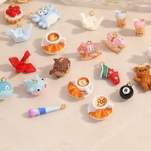 1 pièce DIY mignon fleur animal tortue nourriture oiseaux corail femmes pendentifs h5 Image2