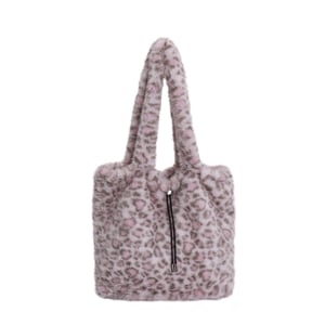 Sac à bandoulière femme grande capacité, imprimé léopard, en fausse fourrure (1 pièce) h5 Image2