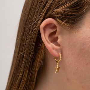 french retro  style  gold stainless steel starfish pendant earrings fashionable women's versatile titanium steel non-fading earrings h5 Picture5