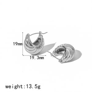 1 pair of classic  gold plated stainless steel thread hoop earrings for women for daily wear h5 Picture6