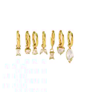 1 pair simple series daily geometric  gold plated zircon women drop earrings h5 Picture6