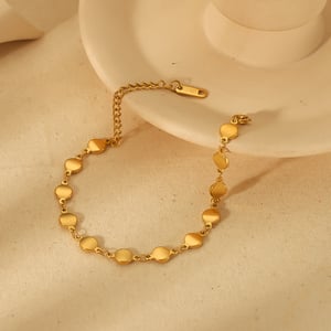 1 pair of stylish simple  gold-plated stainless steel cross love star chain bracelet women's jewelry daily wear h5 Picture4