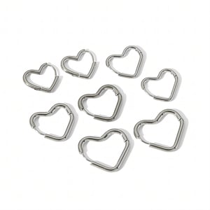 1 pair of simple classic  gold-plated stainless steel geometric heart earrings for women's jewelry for daily wear h5 Picture4