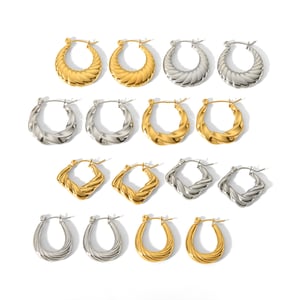 1 pair of classic fashion  gold-plated stainless steel solid horn earrings for women for daily wear h5 Picture5