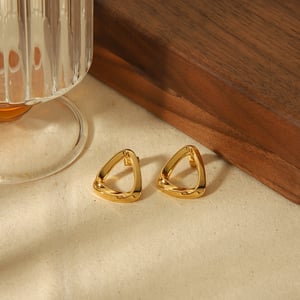 1 pair of simple classic  gold-plated stainless steel geometric triangle earrings for women's jewelry for daily wear h5 Picture2