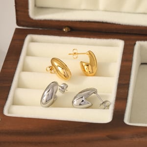 1 pair of creative and fashionable  gold-plated stainless steel irregular geometric earrings for women for daily wear h5 Picture3