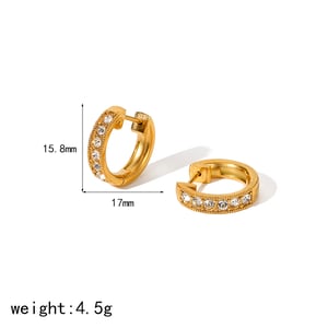 1 Paar stilvolle und elegante Creolen aus 18 Karat Edelstahl mit Punkt-Diamant-Anhänger für Damen als Alltagsschmuck h5 Bild4