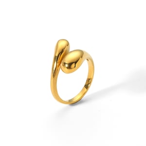 1 pair simple series classic geometric stainless steel  gold plated women single ring h5 Picture4