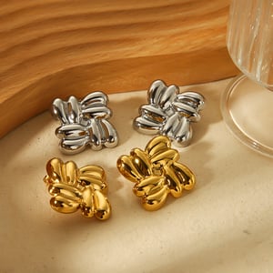 1 pair of classic fashion  gold-plated stainless steel irregular geometric square earrings for women's jewelry for daily wear h5 Picture3