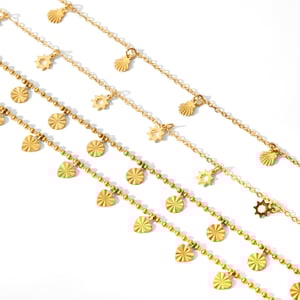 1 pair simple series sweet heart stainless steel  gold plated women anklets h5 Picture5