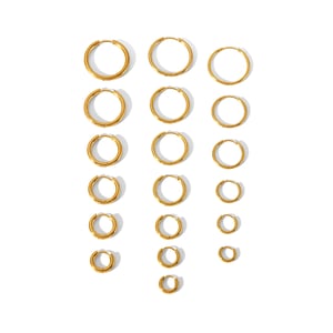 1 Paar 1 Paar einfache, klassische geometrische Ohrringe aus 18 Karat vergoldetem Edelstahl für den täglichen Gebrauch von Frauen. Creolen für Frauen h5 Bild5