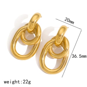 1 pair retro geometric  gold plated stud earrings h5 Picture7