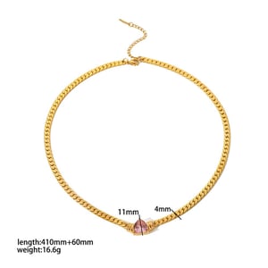 1 piece simple series daily geometric  gold plated zircon chain bracelets h5 Picture9