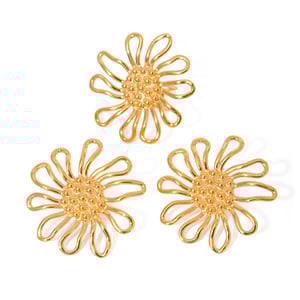 1 pair simple series sweet flower stainless steel  gold plated women stud earrings h5 Picture6