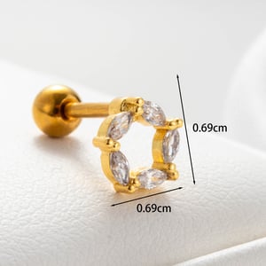 1 Piece Simple Series Simple Flower Copper No Plating Material Zircon Women Stud Earrings h5 Picture5