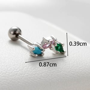 1 Piece Simple Series Simple Geometric Titanium Steel No Plating Material Zircon Women Stud Earrings h5 Picture5