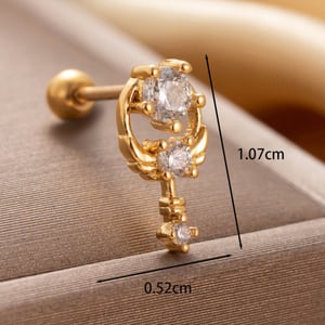 1 Piece Simple Series Simple Heart Titanium Steel No Plating Material Zircon Women Stud Earrings h5 Picture3