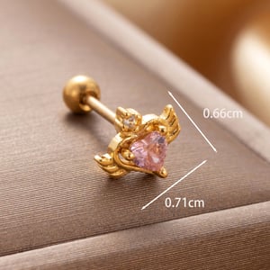 1 Piece Simple Series Simple Heart Titanium Steel No Plating Material Zircon Women Stud Earrings h5 Picture3
