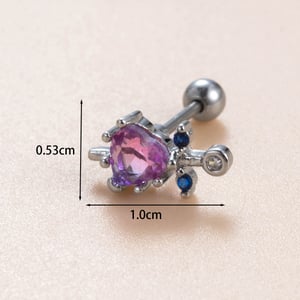 1 Piece Simple Series Classic Heart Titanium Steel No Plating Material Zircon Women Stud Earrings h5 Picture5