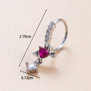 1 Piece Simple Series Simple Heart Copper No Plating Material Zircon Women Stud Earrings h5 Picture4