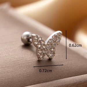 1 Piece Simple Series Simple Animal Titanium Steel No Plating Material Zircon Women Stud Earrings h5 Picture4