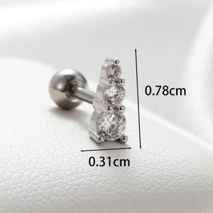 1 Stück Simple Series Simple Heart Titanstahl Kein Beschichtungsmaterial Zirkon Damen Ohrstecker h5 Bild4