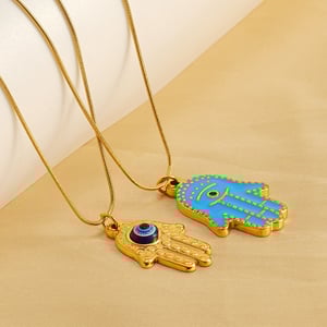 1 Stück Classic Series Retro Eye Titanstahl 18 Karat vergoldet Damen-Anhänger-Halsketten h5 Bild7