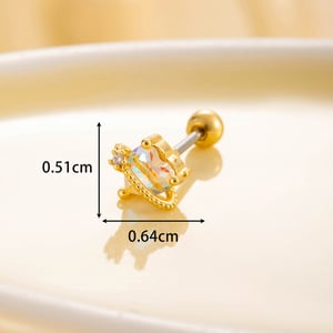 1 Piece Simple Series Simple Heart Titanium Steel No Plating Material Zircon Women Stud Earrings h5 Picture4
