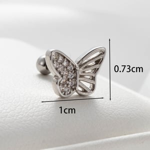 1 Piece Simple Series Simple Animal Titanium Steel No Plating Material Zircon Women Stud Earrings h5 Picture5