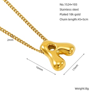 1 piece simple series daily letter titanium steel  gold plated unisex pendant necklaces h5 Picture7