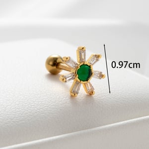1 Piece Simple Series Simple Flower Titanium Steel No Plating Material Zircon Women Stud Earrings h5 Picture5