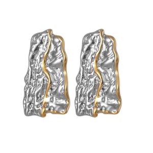 1 Paar einfache Serie lässig geometrische Edelstahl 18 Karat vergoldet Frauen Ohrstecker h5 Bild5