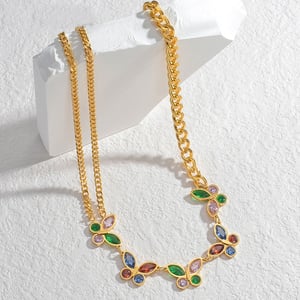 1 Stück Romantische Serie Elegante Tier Edelstahl 18 Karat vergoldet Zirkon Damen Anhänger Halsketten h5 Bild3