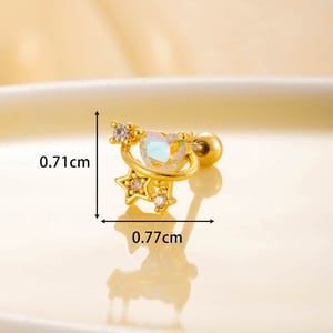 1 Piece Simple Series Simple Heart Titanium Steel No Plating Material Zircon Women Stud Earrings h5 Picture4