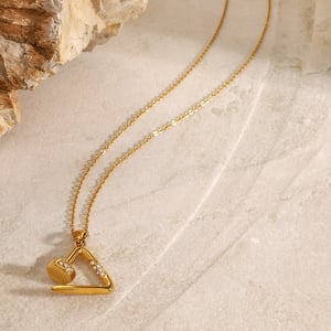 1 piece simple series casual geometric stainless steel  gold plated women pendant necklaces h5 Picture4