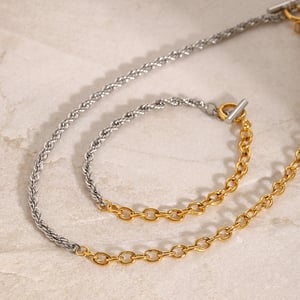 1 piece simple series simple geometric stainless steel  gold plated women chain bracelets h5 Picture5