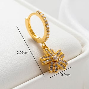 1 Piece Simple Series Simple Flower Copper No Plating Material Zircon Women Stud Earrings h5 Picture4