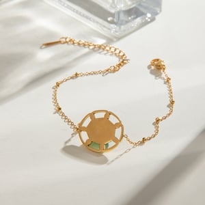 1 piece ethnic series retro geometric stainless steel  gold plated natural stone women charm bracelets h5 Picture6