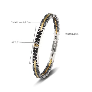 1 paio di bracciali da uomo in acciaio inossidabile con motivo geometrico retrò, serie semplice h5 Immagine4