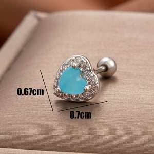 1 Piece Simple Series Classic Heart Copper No Plating Material Zircon Women Stud Earrings h5 Picture5