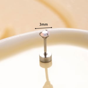 1 Piece Simple Series Simple Geometric Titanium Steel No Plating Material Zircon Women Stud Earrings h5 Picture4