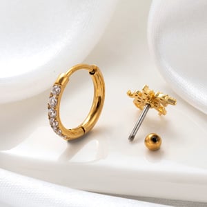 1 Piece Simple Series Simple Flower Copper No Plating Material Zircon Women Stud Earrings h5 Picture7