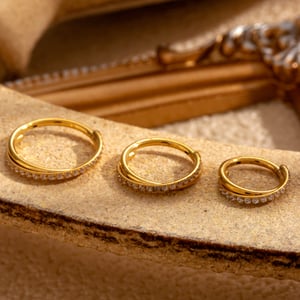 1 Piece Simple Series Classic Geometric Titanium Steel No Plating Material Zircon Women Hoop Earrings h5 Picture3