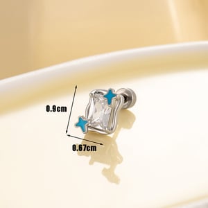 1 Stück Simple Series Klassische geometrische Titanstahl ohne Beschichtungsmaterial Zirkon Damen Ohrstecker h5 Bild4