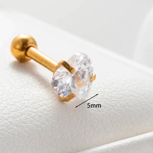 1 Piece Simple Series Simple Heart Titanium Steel No Plating Material Zircon Women Stud Earrings h5 Picture4